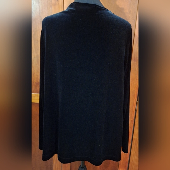 🐈⬛SUSAN GRAVER black velour blouse. Size L - Picture 4 of 6